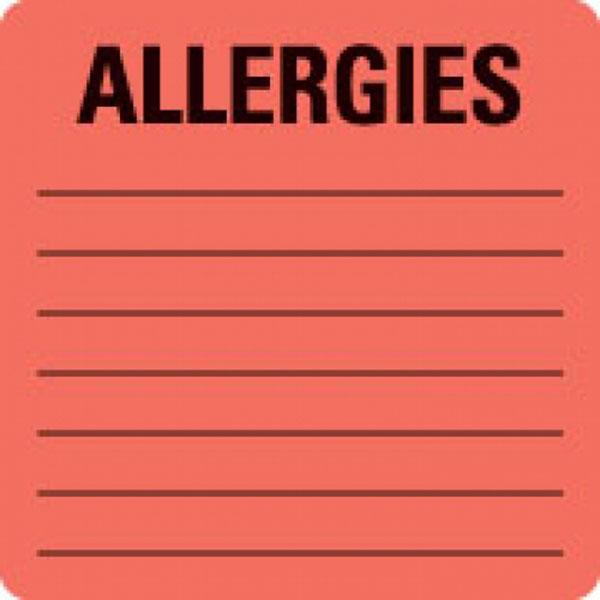 Allergies Labels - 50791 - 500 Each - MDL-FHP50791