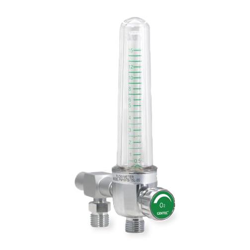 Genstar Technologies CO Dual-Oxygen Aluminum Dual Oxygen Flowmeter, 0-15 Lpm, with Power Take Off, Diss Hand-Tight Adapter - FMD197A-15L-DHP - 1 Each