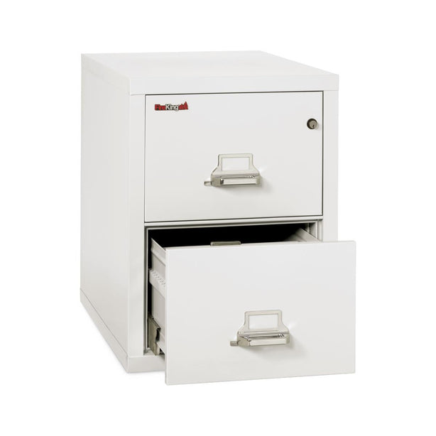 Fire King Classic Vertical Fireproof File Cabinet, 31" Letter, 2-Drawer, White - 2-1831-CAW - 1 Each