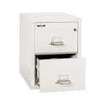 Fire King Classic Vertical Lateral Fireproof File Cabinet, 31" Legal, 2-Drawer, White - 2-2131-CAW - 1 Each