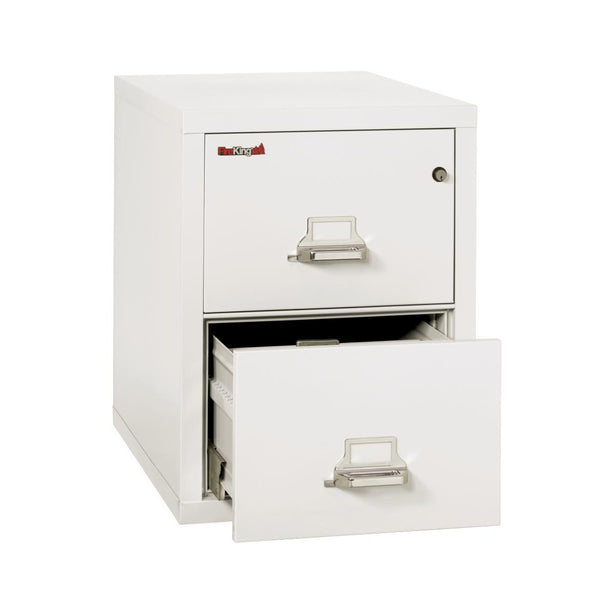 Fire King Classic Vertical Lateral Fireproof File Cabinet, 31" Legal, 2-Drawer, White - 2-2131-CAW - 1 Each
