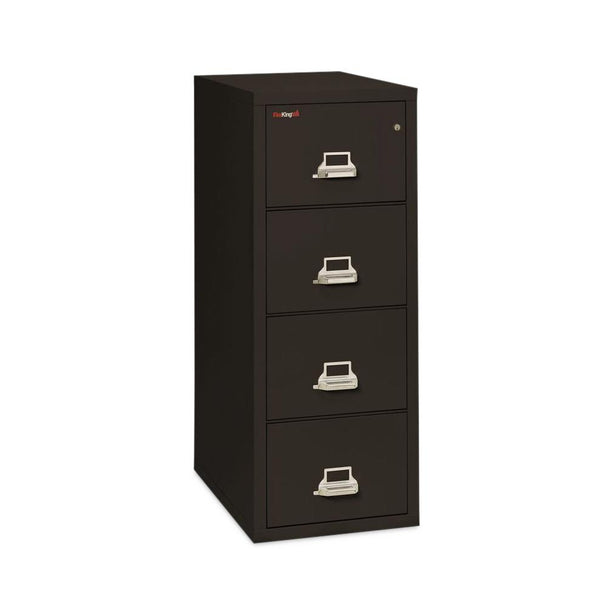 Fire King Classic Vertical Cabinet, File, Fireproof, 31" Legal, 4-Drawer, Black - 4-2131-CBL - 1 Each