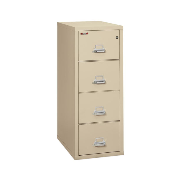Fire King Classic Vertical Lateral Fireproof File Cabinet, 31" Legal, 4-Drawer, Parchment - 4-2131-CPA - 1 Each