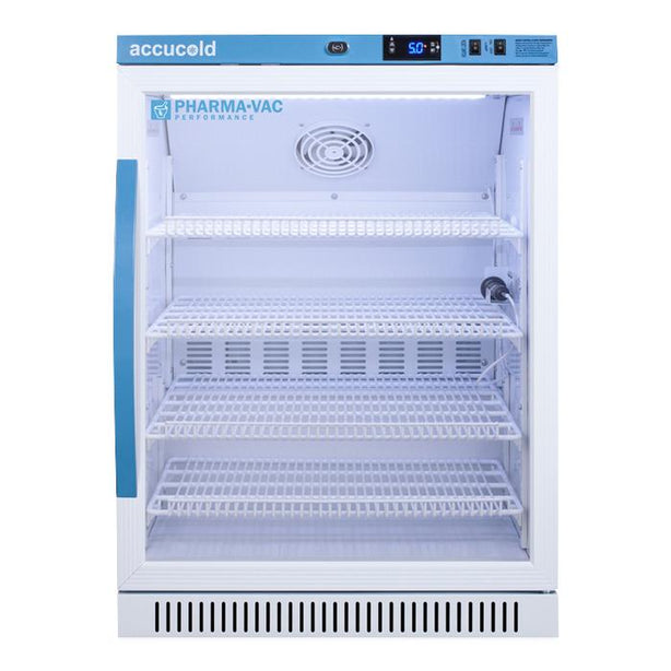Summit Appliance Accucold Performance Pharmacy-Vaccine Refrigerator, 6 Cubic Feet, Glass Door - ARG6PV - 1 Each