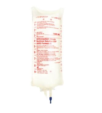 Fenwal Citrate Dextrose Anticoagulant IV Solution, 1,000 mL in Flexible Plastic Bag - 4B7891X - 14 Each