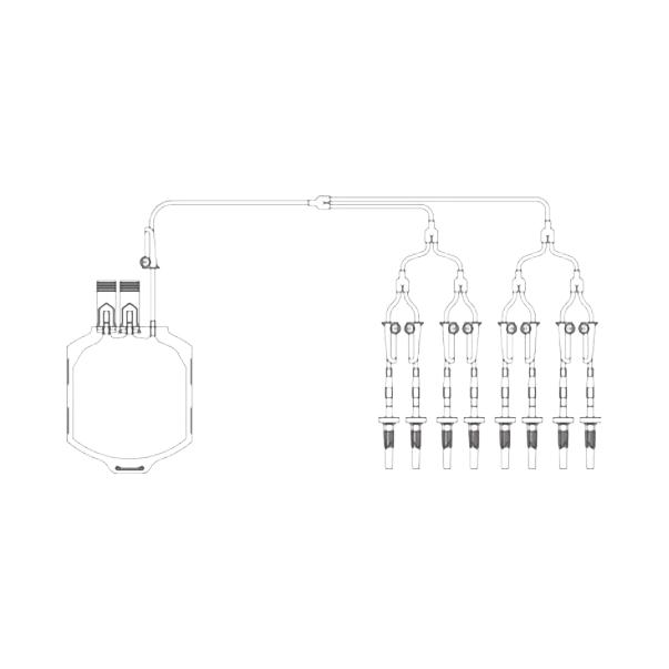 Fenwal 4R2027 Transfer Pack Container, 600 mL, with 8 Couplers - MDL-FWL4R2027 - 48 Each