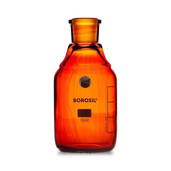 Foxx Life Sciences Glass Borosil Amber Reagent Bottle with Stopper, 60 mL, 14/23 - 1509013 - 20 Each