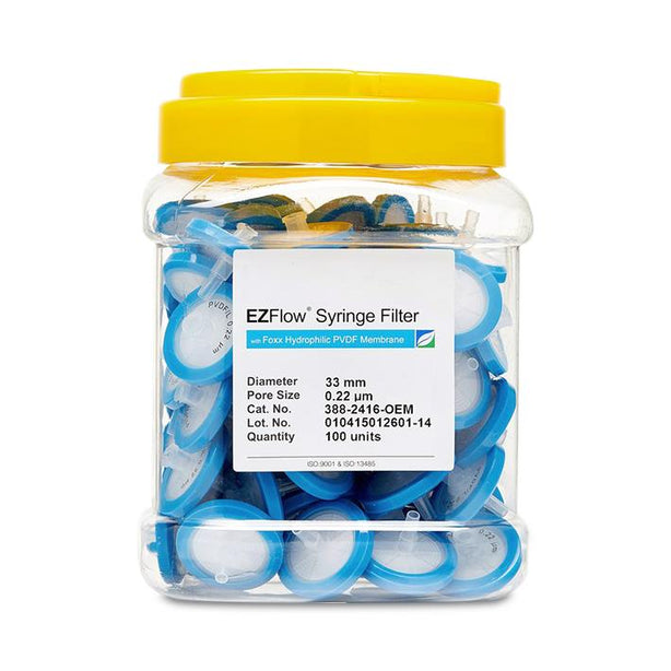 Foxx Life Sciences EZFlow Hydrophilic PVDF Syringe Filters 388-2416-OEM - 100.0 Each