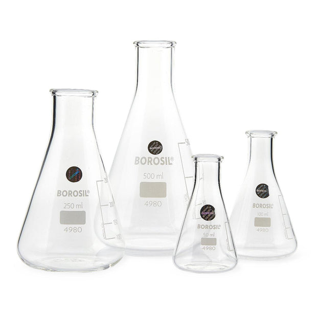 Borosil Narrow Mouth Erlenmeyer Flasks - 4980029 - 20 Each - MDL-FXX4980029