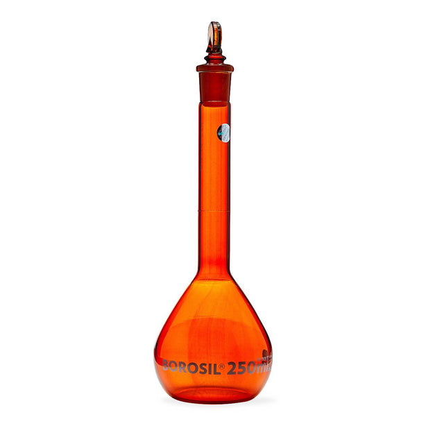 Foxx Life Sciences Borosilicate Amber Wide Neck Volumetric Flasks 5657021A - 10.0 Each - MDL-FXX5657021A