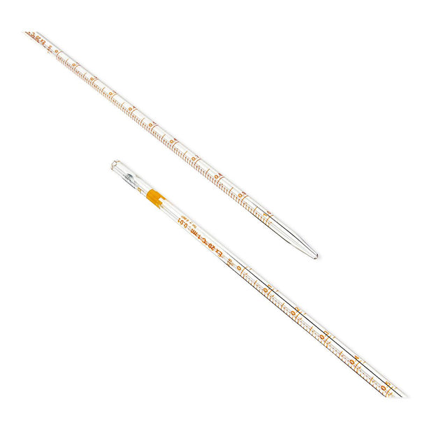 Foxx Life Sciences Borosil Mohr Graduated Pipette, Borosilicate Glass, Type 1, Class A, 1 mL - 7059P01A - 10 Each