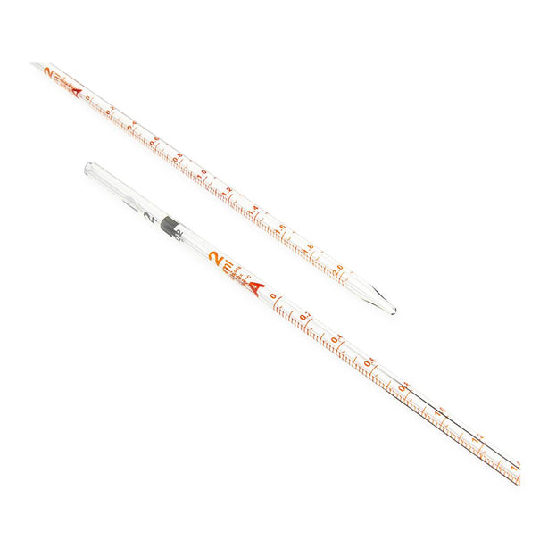 Foxx Life Sciences Borosil Mohr Graduated Pipette, Borosilicate Glass Type 1, Class A, 2 mL - 7059P02A - 10 Each