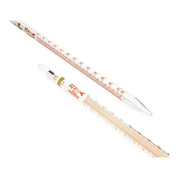 Foxx Life Sciences Borosil Mohr Graduated Pipette, Borosilicate Glass Type 1, Class A, 25 mL - 7059P09A - 10 Each