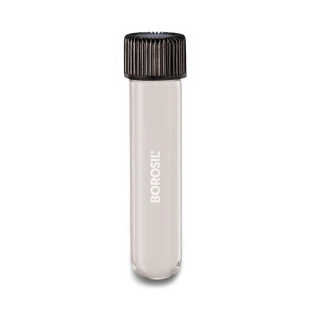 Foxx Life Sciences Media Borosil Culture Tube, Round Bottom, Clear, PTFE-Lined Polypropylene Screw Cap, 5 mL - 9900005 - 100 Each