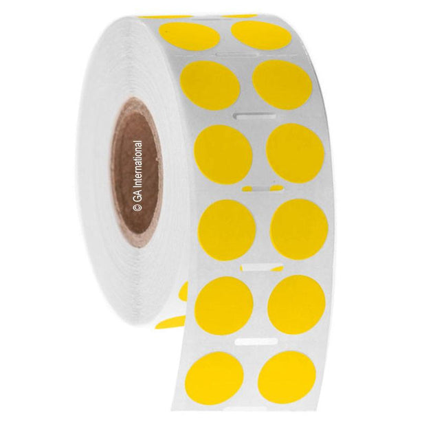 GA INTERNATIONAL INC 0.5" Circle Color Dots Paper Label GPA-53NOTC1-2YE 1 Each - MDL-GANGPA53C12YE