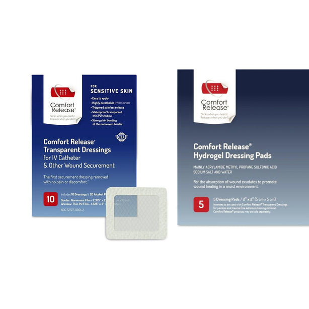 Global Biomedical Technologies Hydrogel Pads and Comfort Release Adhesive Transparent Wound Dressing, 2.375" x 2.75" - GB110-H2 - 1 Each