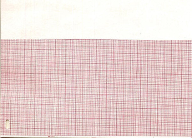 Graphic Controls Medical Chart HP ECG / EEG Recording Paper, Fan-Fold, Red Grid, 8.49" x 183' - 7G30768678 - 1 Each