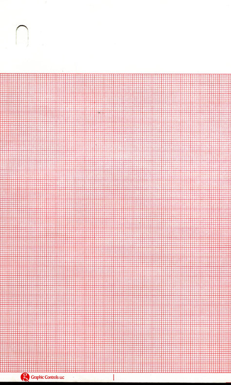 Graphic Controls Medical Chart Marquette ECG 3-Channel Recording Paper, Fan-Fold, Red Grid, 8.44" x 275' - 7G31002184 - 8 Each