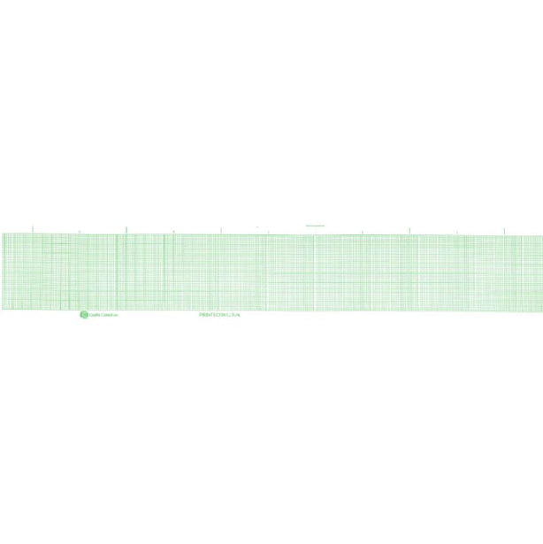 Graphic Controls Medical Chart Recording Electrodyne ECG Single-Channel Paper Roll, Green Grid, 50 mm x 89' - 7G10784107 - 50 Roll