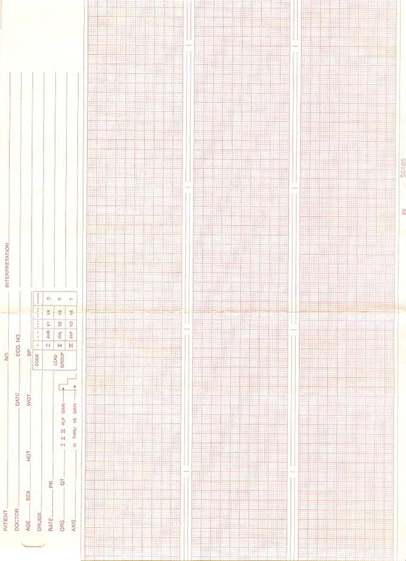 Chart Paper for Graphic Controls ECG, Medical Recording - 7G10869445 - 20 Roll