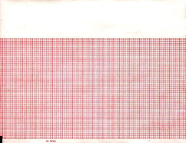 Graphic Controls Medical Chart Burdick ECG Single-Channel Recording Paper Pad, 200 Sheets / Pad, 8.466" x 183' - 7G31334595 - 10 Each