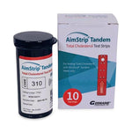 Germaine Laboratories AimStrip Tandem Total Cholesterol Test Strips, 10 per Pack - 77310 - 10 Each