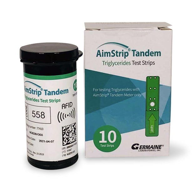 Germaine Laboratories, Inc AimStrip Tandem Triglycerides Test Strips 77410 - 10.0 Each