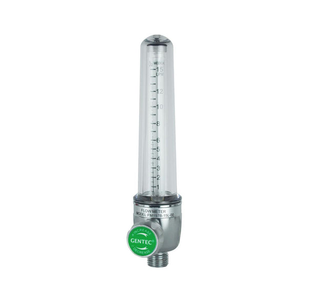 Genstar Technologies Co Dual-Oxygen Oxygen Dual Flowmeter, Brass, 15 LPM, DISS Back - GFMD197B15LDS