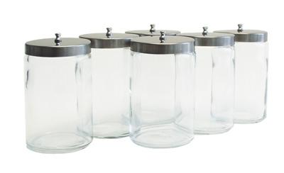 Graham-Field Inc Flint Glass Sundry Jars with Stainless Steel Lids 3458 - 6.0 Each - MDL-GHF3458
