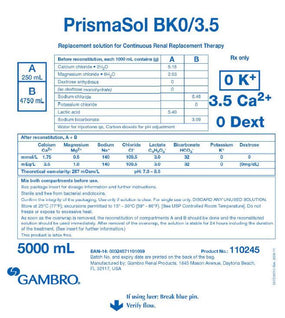 Baxter Healthcare PrismaSATE Dialysis Solution 105353 - 1.0 Each