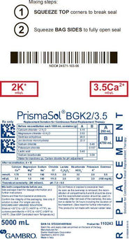 Baxter Healthcare PrismaSol Replacement Solutions 110243S - 2.0 Each