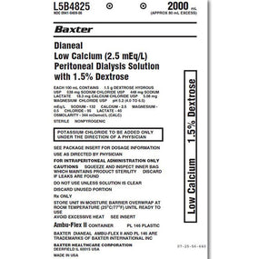 BAXTER HEALTHCARE DIANEAL Low-Calcium PD Solutions L5B4825 6 Each - MDL-GMOL5B4825