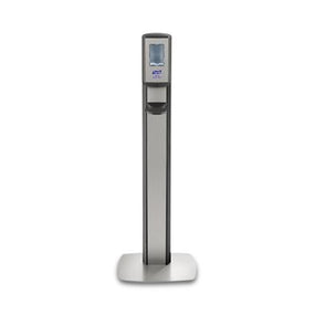 Gojo Dispensers: Purell Messenger CS8 Silver Panel Floor Stand With Dispenser 7518-DS-SLV 1.0 Each-MDL-GOJ7518DSSLV