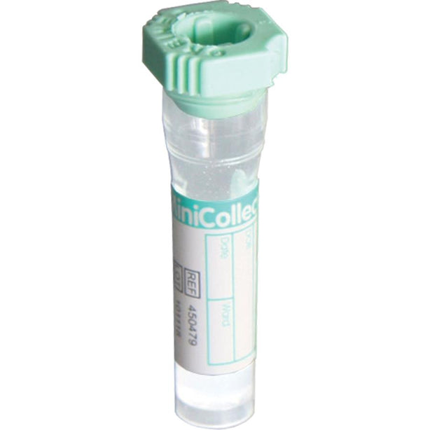 Greiner Bio One 450479 MiniCollect Tube, 0.8 mL Lithium Heparin - MDL-GRI450479Z - 100 Each