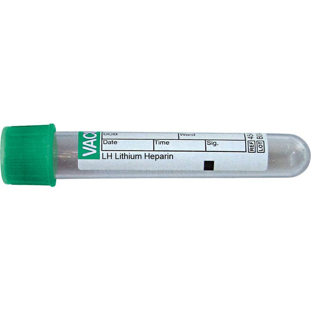 Greiner Bio One VACUETTE Blood Collection Tubes with Lithium Heparin 454237 - 1200.0 Each