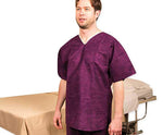 Little Rapids Disposable Shirts Nonwoven V-Neck Scrub Top, Maroon, Size L - 74696 - 30 Each