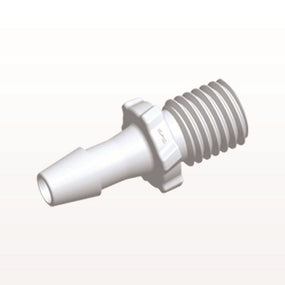 Threaded Connector, Barbed, 100/Bag - Fits 5/32 inch ID (0.156 inch, 3.97 mm) x Rotating 5/16