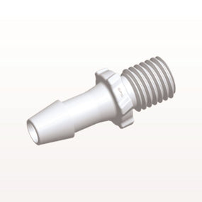 Threaded Connector, Barbed, 100/Bag - Fits 3/16 inch ID (0.188 inch, 4.76 mm) x Rotating 5/16