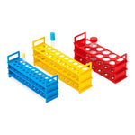 Globe Scientific Test Tube Stand, Reinforced Polypropylene, 25mm, 18-Place, Blue - 456125B - 1 Each