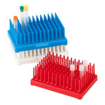 Peg Tube Rack, Reinforced Polypropylene, 17mm, 50-Place (66 Pegs), Blue, 2 per Pack - 456155B - 2 Each