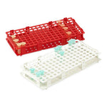 Globe Scientific Snap-Together High-Capacity Rack, Snap Together, for 1.5mL and 2.0mL Microcentrifuge Tubes, Reinforced Polypropylene, 128-Place, Blue - 456315B - 1 Each
