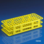 Globe Scientific Microcentrifuge Snap-N-Rack 90-Place Polypropylene Tube Rack for 12 mm and 13 mm Tubes, Yellow - 456406 - 1 Each