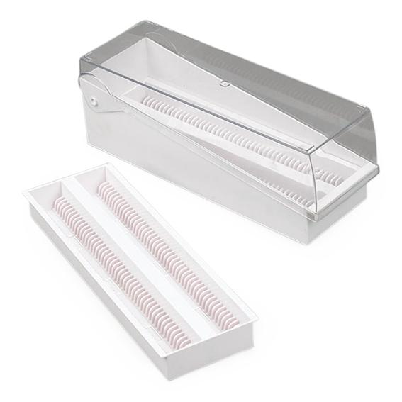 Globe Scientific 513250B Slide Storage Box with Hinged Lid and Removable Draining Tray, 100-Place for up to 200 Slides, ABS, Blue, 6 per Unit - MDL-GSI513250B - 6 Each