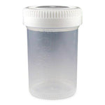 Globe Scientific Specimen Container Tite-Rite, 90mL (3-oz.), Polypropylene, 48mm Opening, Graduated, with Separate White Screw Cap - 6524 - 400 Each