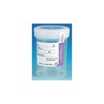 Globe Scientific Tite-Rite Sterile Polypropylene Urine Collection Container with Patient ID Label with Tab, Graduated, Attached Natural Screw Cap, 120 mL (4 oz.) - 6528 - 300 Each