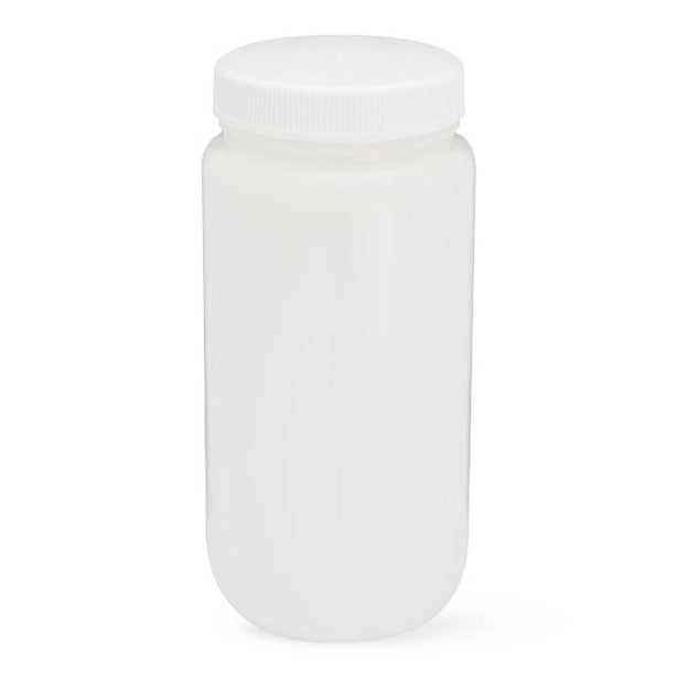 Globe Scientific Diamond RealSeal Large Format Wide-Mouth Lab Bottle, Wide Mouth, HDPE Bottle, Attached PP Screw Cap, Amber, 2 Liters (0.5 Gallons) - 7012000AM - 6 Each