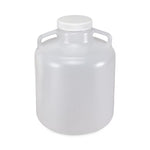 Globe Scientific Diamond RealSeal Heavy-Duty by Carboy, Round with Handles, Heavy Duty Polypropylene, White PP Screw Cap, 20 Liter, Molded Graduations, Autoclavable - GSI7240020