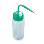 GLOBE SCIENTIFIC LDPE Wide Mouth Plain Wash Bottle with Green Screw Cap, 250 mL - WGW233P - 5 Each