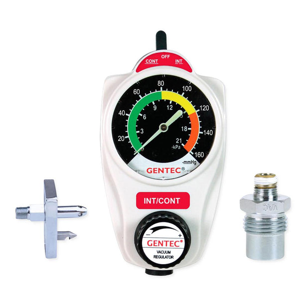 Genstar Technologies Co Gentec 881VR Series Continuous / Intermittent Suction Regulator, Chemetron Back Fitting, DISS Male Vacuum Bottom Fitting, 0 mmHg to 160 mmHg - GT881VR160CHC