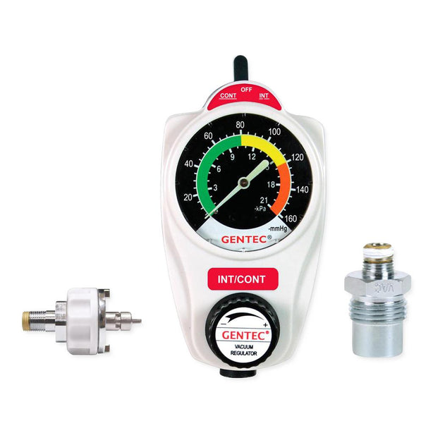 Genstar Technologies Co Gentec 881VR Series Continuous / Intermittent Suction Regulator, Ohmeda Style Back Fitting, DISS Male Vacuum Bottom Fitting, 0 mmHg to 160 mmHg - GT881VR160OHC